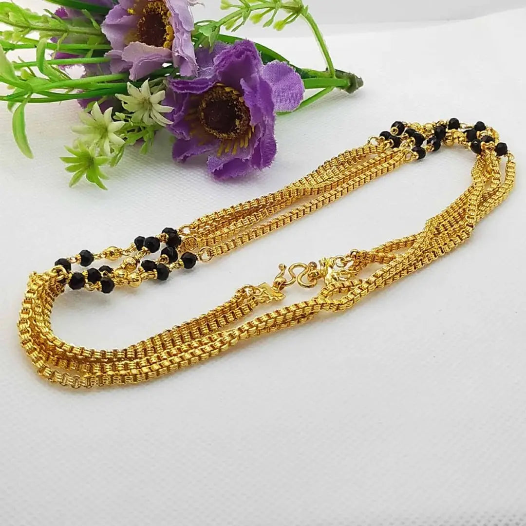 Latest Tollywood Style Howda Box  Bleak Pearl chain 24 inc Gold-plated Plated Brass Chain